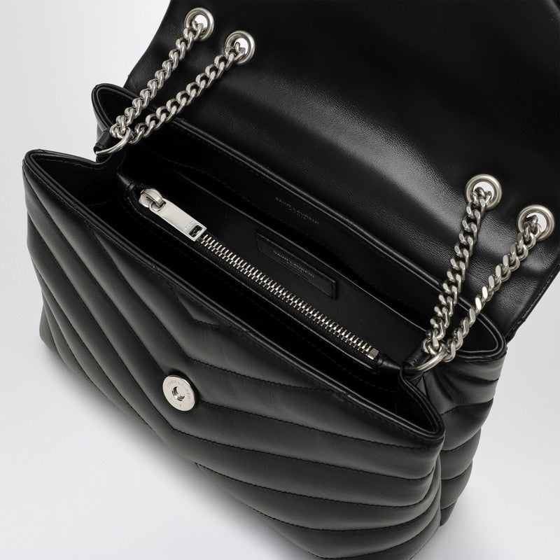 Saint Laurent Black/Silver Small Ysl Loulou Bag Women