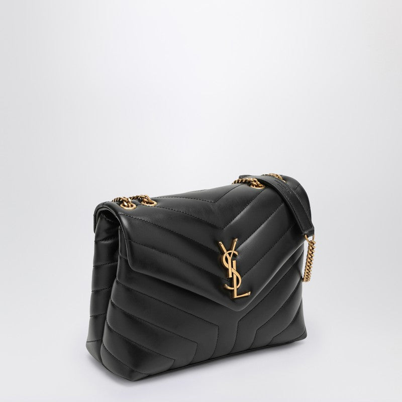 Saint Laurent Black/Gold Small Ysl Loulou Bag Women