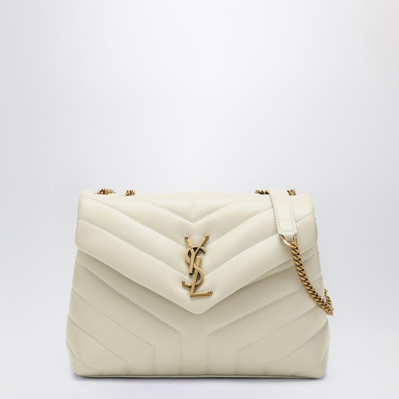 Saint Laurent Cream-Coloured Small Ysl Loulou Bag Women