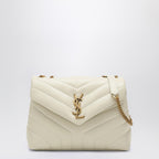 Saint Laurent Cream-Coloured Small Ysl Loulou Bag Women