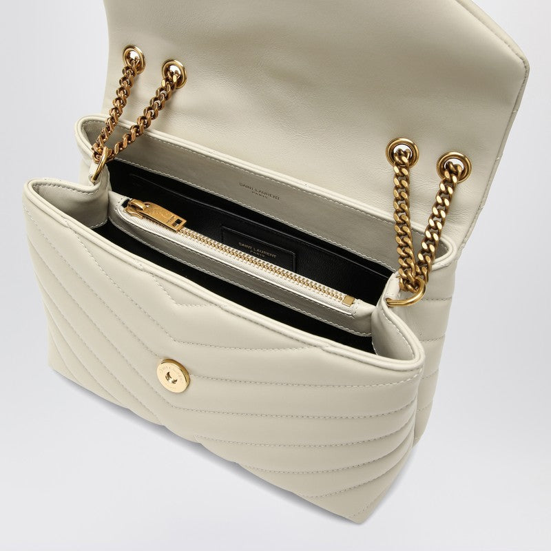 Saint Laurent Cream-Coloured Small Ysl Loulou Bag Women