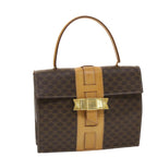CELINE Macadam Canvas Hand Bag PVC Leather Brown  49820
