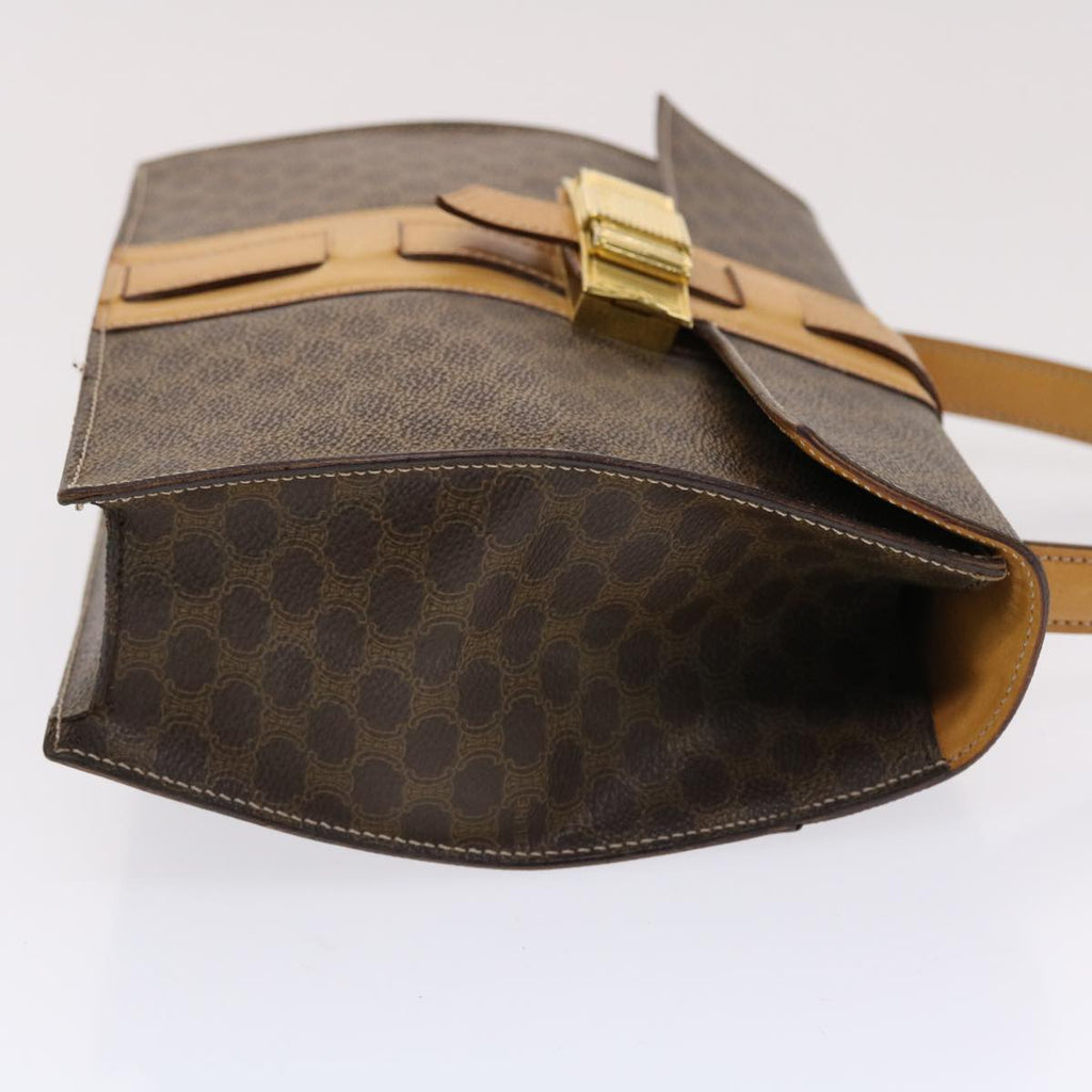 CELINE Macadam Canvas Hand Bag PVC Leather Brown  49820