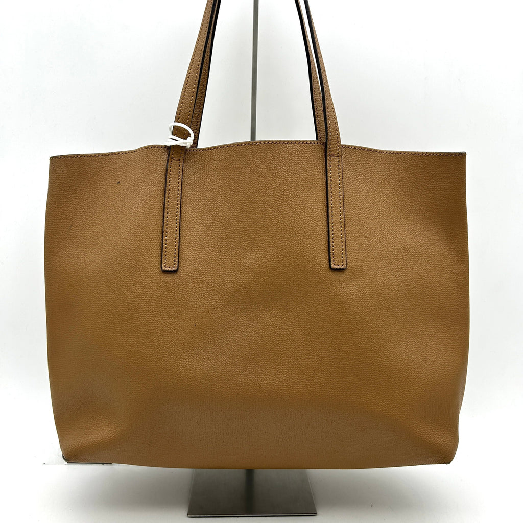 FENDI Vitello Vienna Enamel F is Fendi Shopping Tote Miele Scuro Taupe LA20977