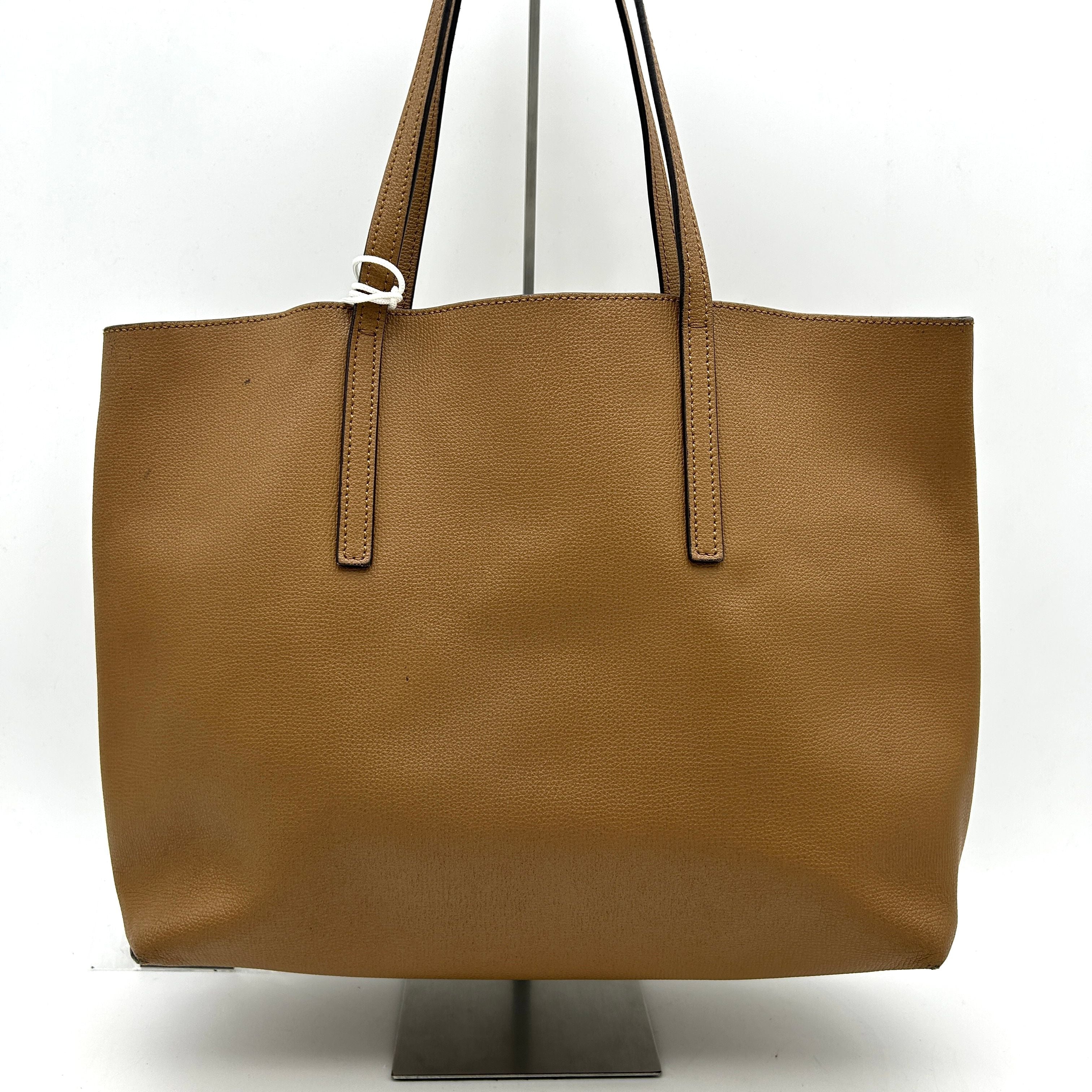 FENDI Vitello Vienna Enamel F is Fendi Shopping Tote Miele Scuro Taupe LA20977