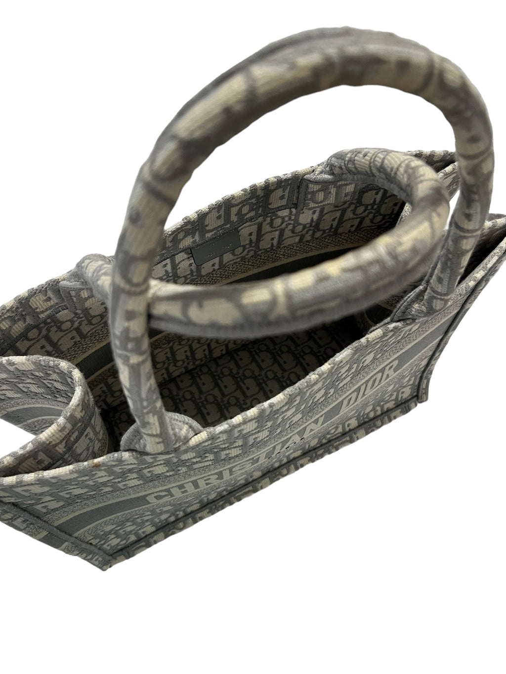 DIOR - Grey Ecru Oblique Canvas Medium Book Tote