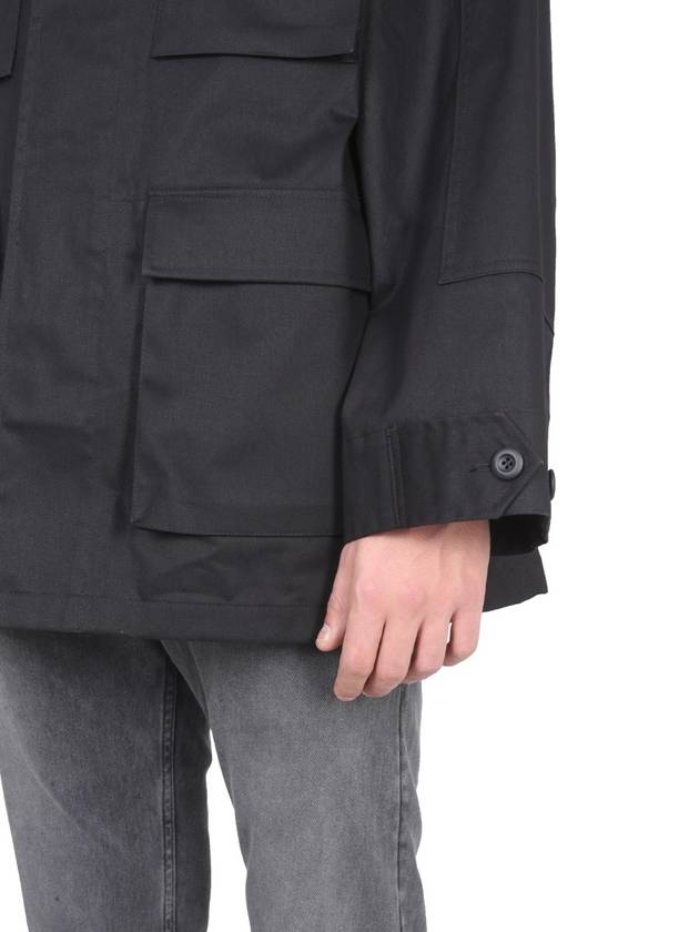 Balenciaga Men's Cotton Drill Cargo Jacket Black