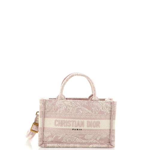 Dior Book Tote with Strap Embroidered Canvas Mini
