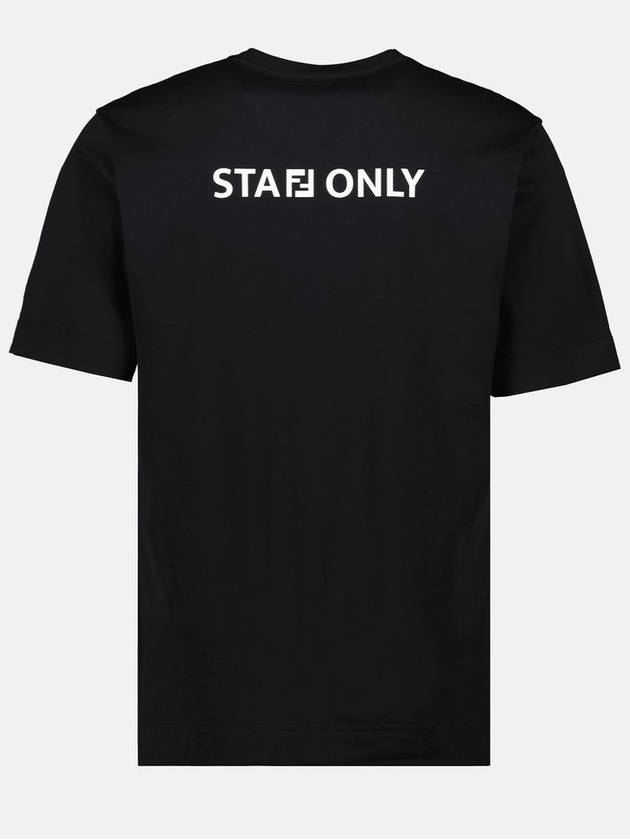 Fendi Staff Only Cotton Short Sleeve T-Shirt Black