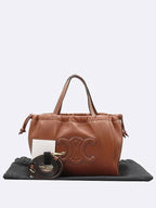 CELINE 111013DU3 Cuir Triomphe Drawspring Cabas Small Tote Bag 2WAY