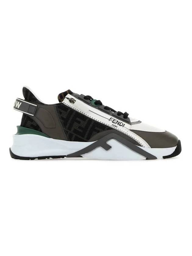 Fendi Flow FF Jacquard Leather Running Low Top Sneakers Grey