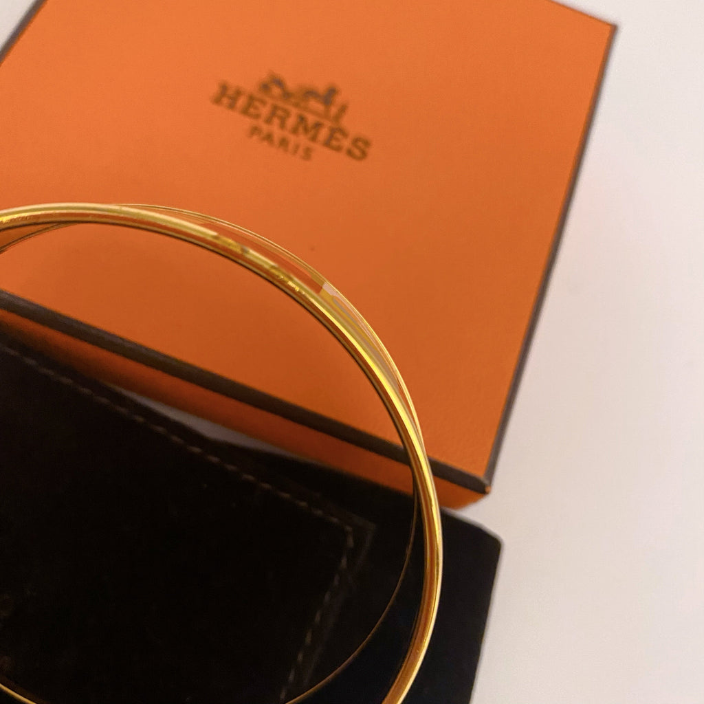 Hermes Wide Enamel Bangle Bracelet