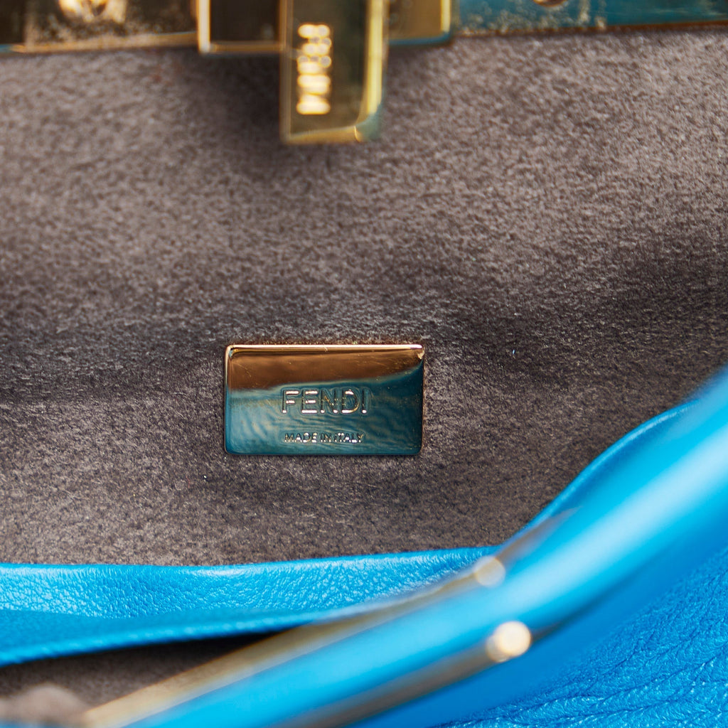 Fendi Peekaboo Micro Blue Leather