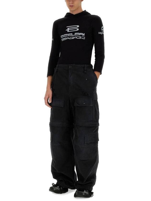 Balenciaga Logo Print Hoodie Black