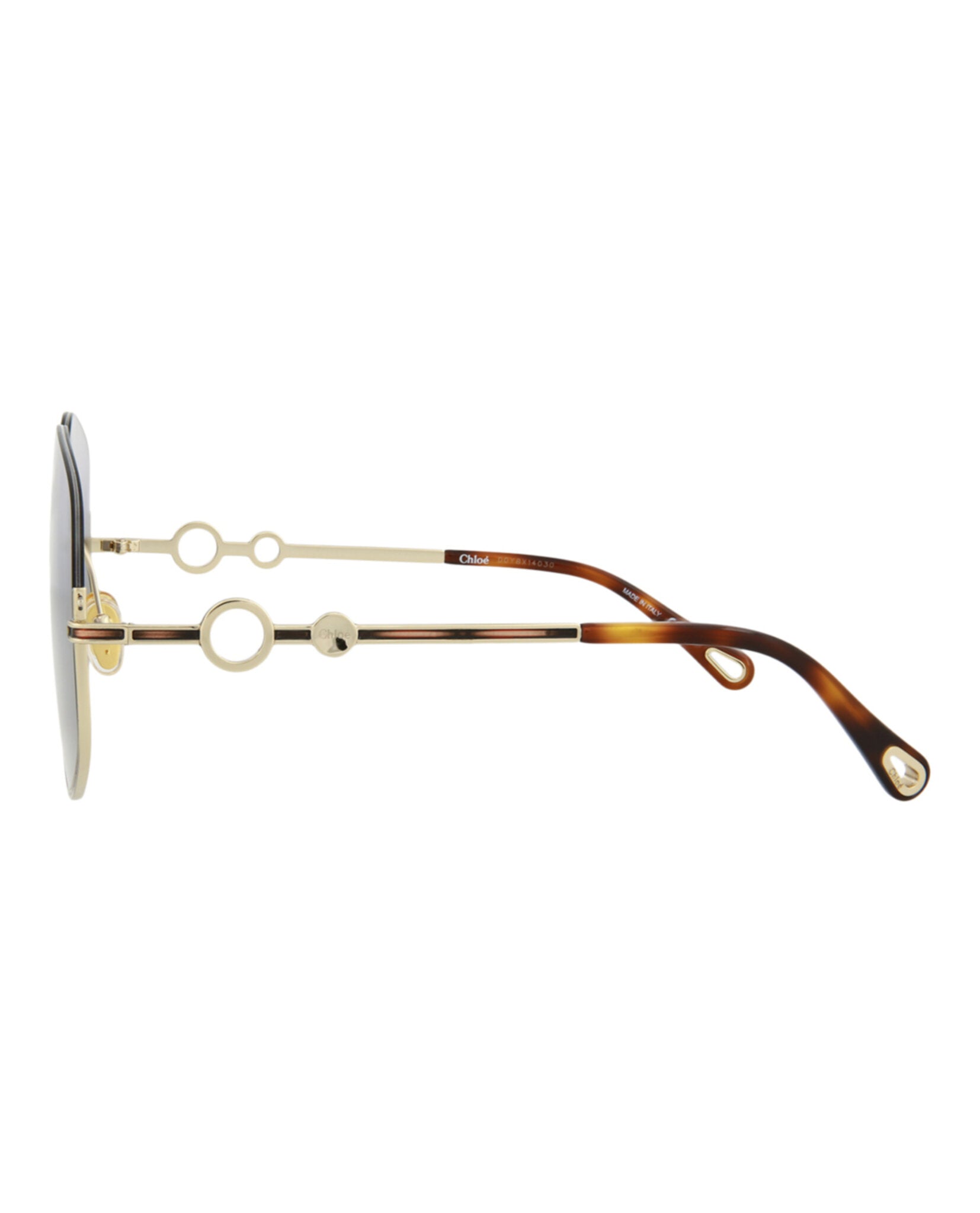 Chloe Square-Frame Metal Sunglasses