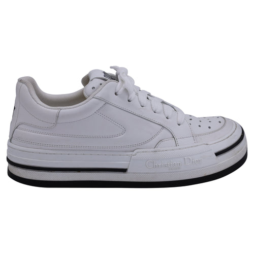 Dior D-Freeway Low-Top Sneakers in White Leather