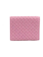 Bottega Veneta Pink Intrecciato VN 3 fold folder wallet 493284