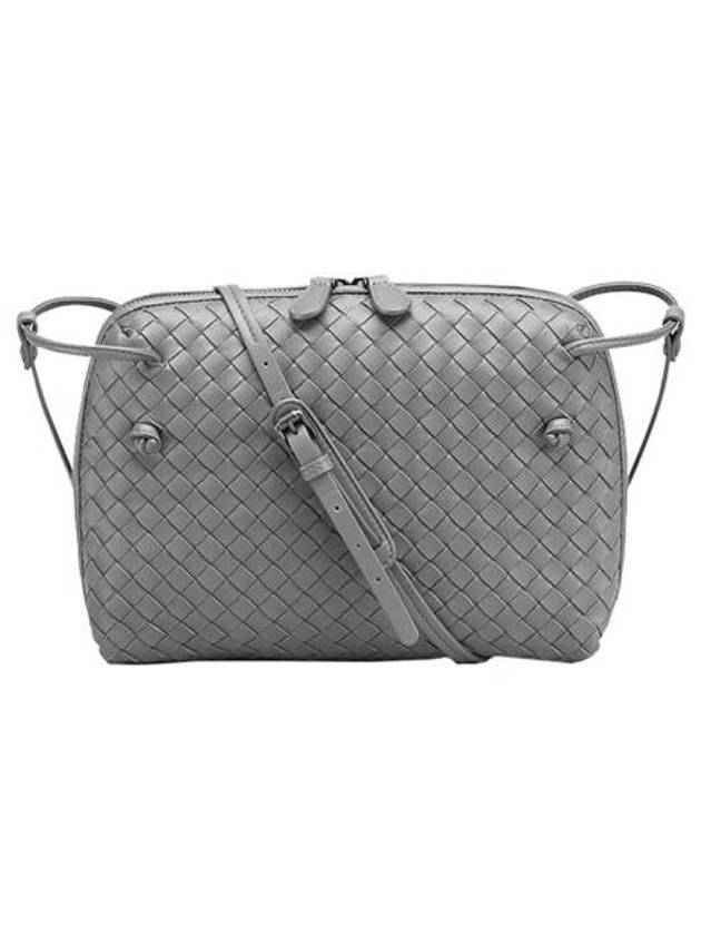 Bottega Veneta Nodini Intrecciato Cross Bag Light Grey