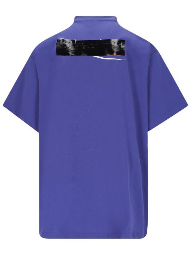 Balenciaga Gaffer Political Campaign Short Sleeve T-Shirt Blue