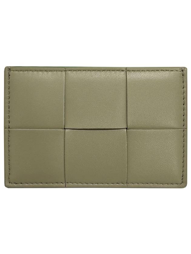 Bottega Veneta Intrecciato Lambskin Calfskin Card Wallet Travertine