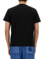 Burberry Logo Print Cotton Short Sleeve T-Shirt Black