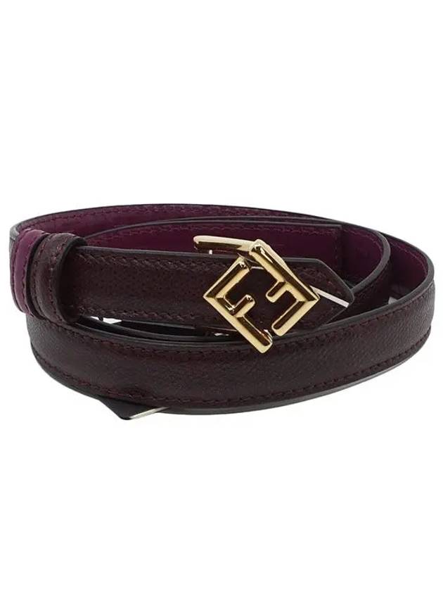 Fendi Diamond Reversible Leather Belt Brown