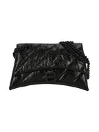 Balenciaga Crush Chain Strap Small Shoulder Bag Black
