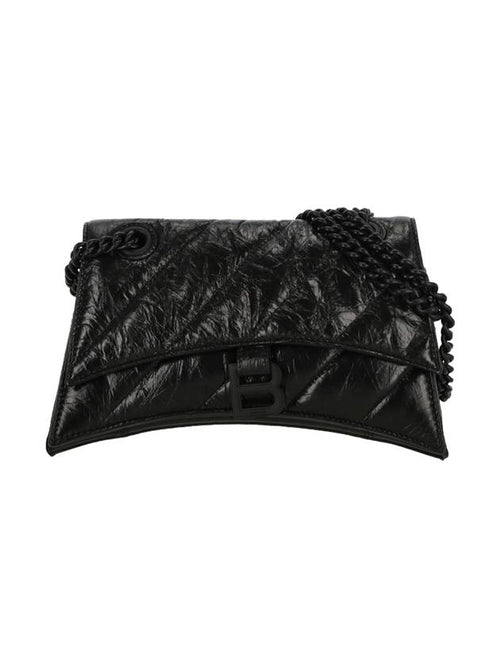 Balenciaga Crush Chain Strap Small Shoulder Bag Black
