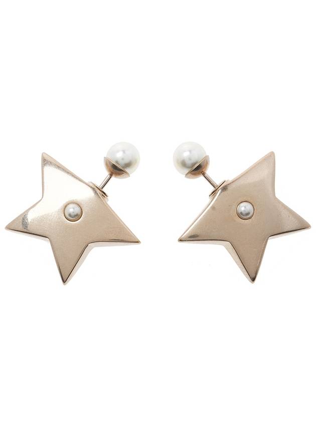 Tribales Star Resin Pearl Earrings Gold Dior