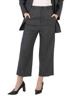 Balenciaga crop detail straight pants gray