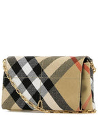 Burberry Snip Check Chain Mini Shoulder Bag Sand