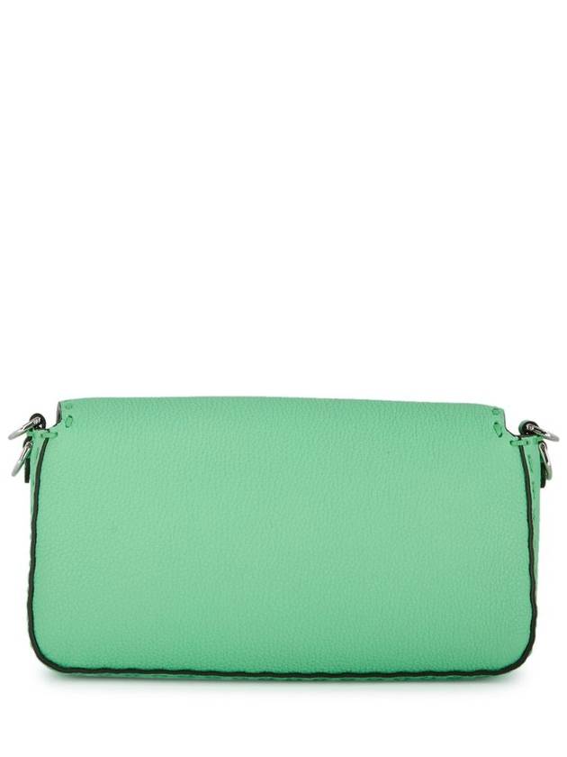 Fendi Baguette Stitch Selleria Leather Shoulder Bag Green