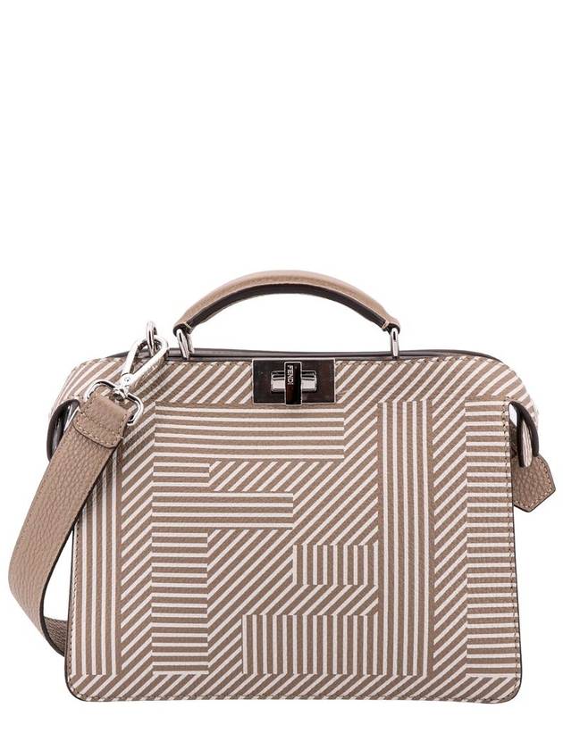 Fendi Peekaboo ISeeU Mini Leather Tote Bag Beige