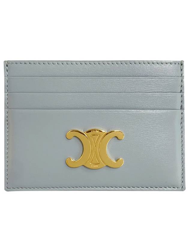 CELINE Triomphe Shiny Calfskin Card Holder Ice Blue