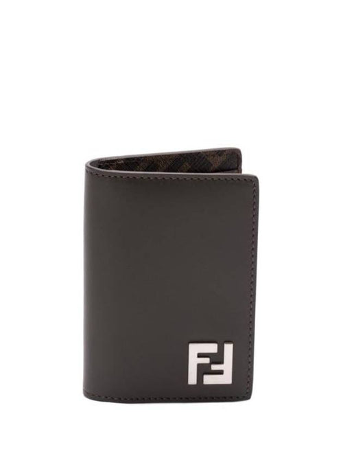 Fendi FF Squared Leather Card Holder Green