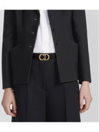 Saddle 20mm Ultrasmooth Calfskin Leather Belt Black Dior