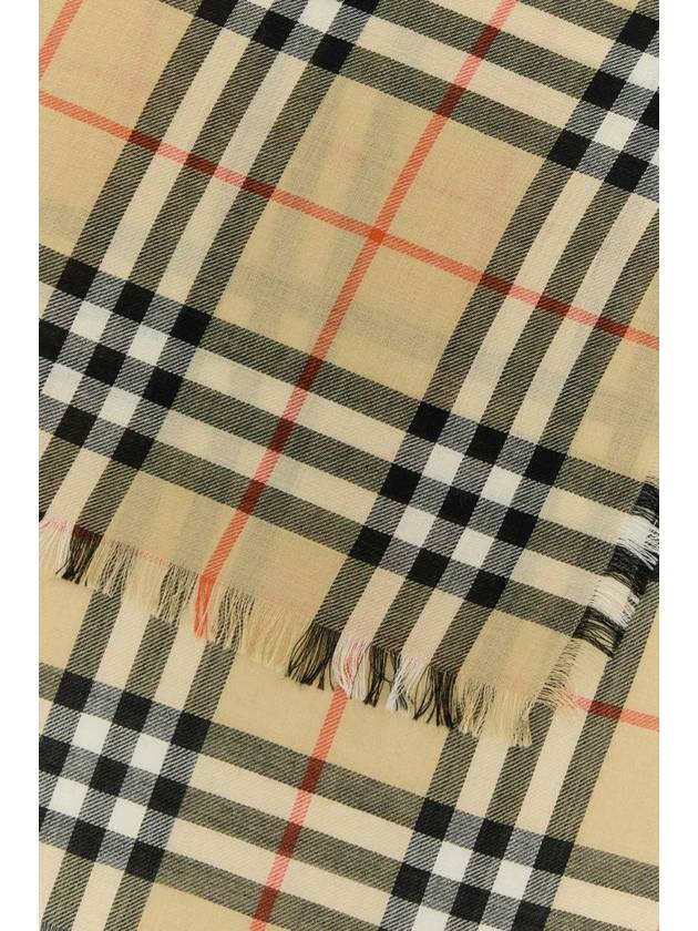 Burberry Check Cashmere Silk Scarf Sand