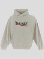 Balenciaga Political Stencil Medium Fit Hoodie White