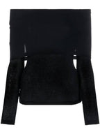 Burberry ribbed knit off-shoulder top