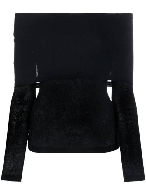 Burberry ribbed knit off-shoulder top