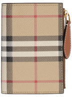 Burberry Vintage Check 2-Fold Half Wallet Beige