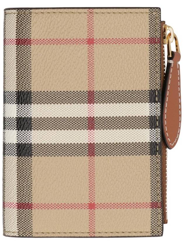 Burberry Vintage Check 2-Fold Half Wallet Beige