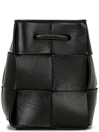 Bottega Veneta Intrecciato Cassette Small Bucket Bag Black