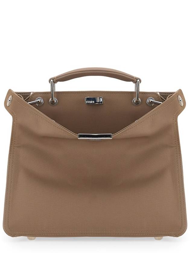 Fendi Peekaboo Nylon Shoulder Bag Beige