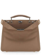 Fendi Peekaboo Nylon Shoulder Bag Beige