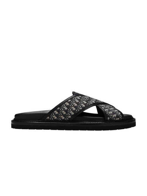 Aqua Oblique Jacquard Sandals Black Dior