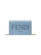 Fendi Logo Chain Small Long Wallet Light Blue