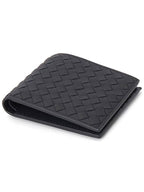 Bottega Veneta Men's Intrecciato Half Wallet Navy