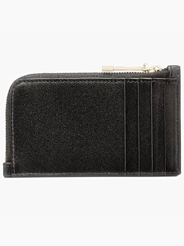 Lady Compact Cannage Zipper Lambskin Card Wallet Black Dior
