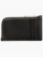 Lady Compact Cannage Zipper Lambskin Card Wallet Black Dior